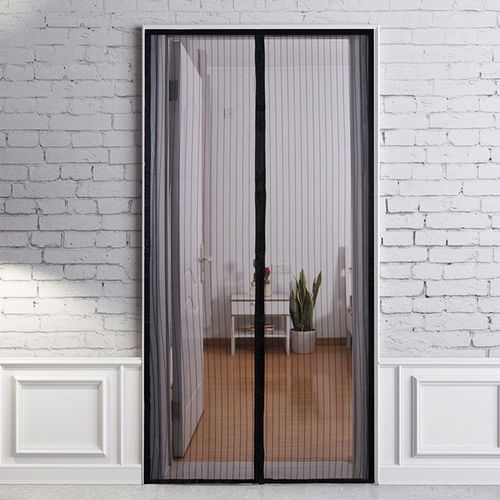 Moustiquaire De Porte Magnétique, Rideau D'Été Anti Moustiques Et Insectes Volants, Écran En Tissu Lourd, Cadre Complet, Maille Adhésive Pour Porte
