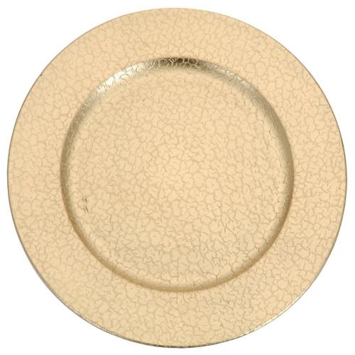 Élégant Set De Table Doré À Décor Craquelé, 33 Cm