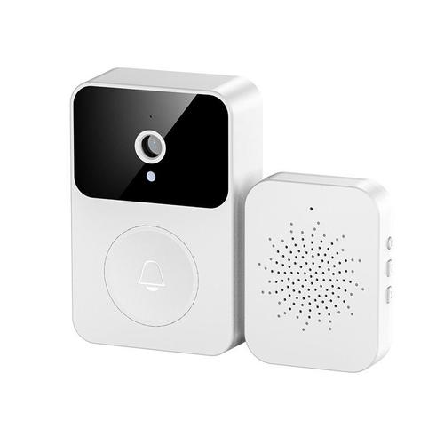 Blanc Sonnette visuelle intelligente Wifi HD Vision nocturne sonnette téléphone caméra à distance le son peut changer sans fil sonnette de sécurité domestique batterie
