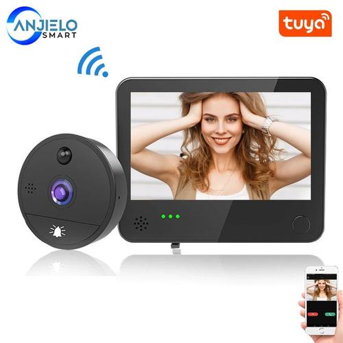 S82 1080P Wifi judas vidéo pour visionneuse de porte Tuya Smart Home interphones vidéo-oeil pour l'appartement vidéo sonnette interphone pour la maison