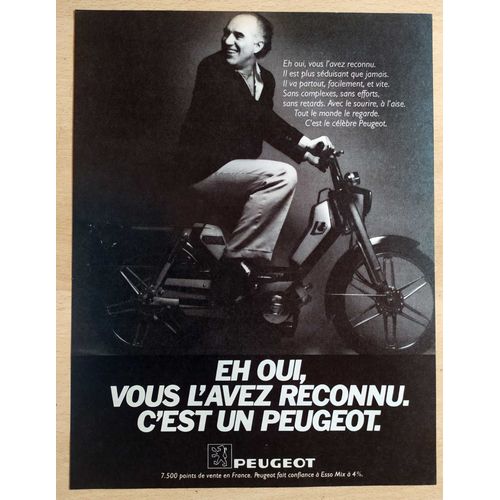 Publicité Papier - Mobylette, Vélomoteur Peugeot De 1981 Avec Michel Piccoli