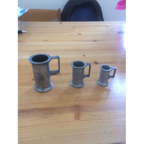 Lot De 3 Mesures En Etain Alimentaire