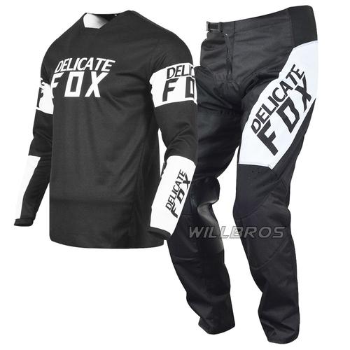 Blanc Noir Taille Pantalon 30 Jersey S Ensemble D'équipement De Course Pour Motocross, Maillot Et Pantalon Mx Combo, Combinaison De Vélo Tout-Terrain Pour Hommes, Combinaison De Motocross