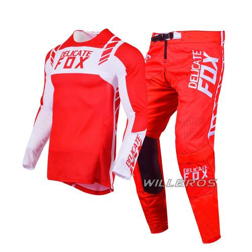 Rouge Taille Jersey L Pantalon 34 Ensemble D'équipement De Moteur Pour Hommes, Combinaison De Course Pour Vélo De Montagne, Combo, Extensible Dans 4 Sens