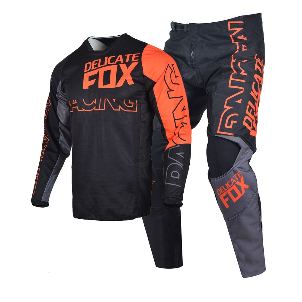 Noir Orange Taille Jersey Pantalon Xxl 38 Ensemble D'équipement De Moto, Combinaison De Course Pour Motocross, Combinaison De Vélo Hors Route, Délicat, Fox, 180