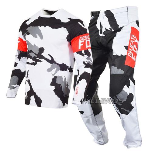 Blanc Noir Taille Pantalon 30 Jersey S Ensemble D'équipement De Course Pour Motocross, Maillot Et Pantalon Mx Combo, Combinaison De Vélo Tout-Terrain Pour Hommes, Combinaison De Motocross