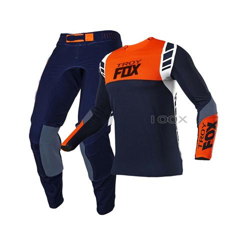 Bleu-Orange Taille Jersey S-Pantalon 30 Maillot De Course Flex Air Mach Mx Atv Utv Pour Hommes, Pantalon Street Moto, Combinaison De Vélo De Montagne, Ensemble D'équipement Tout-Terrain, 360