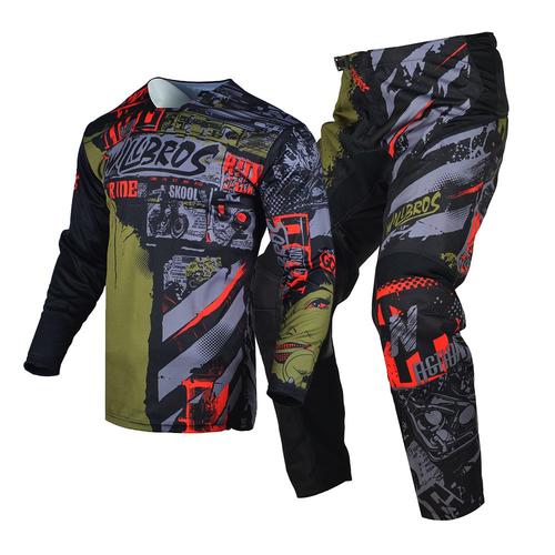 Vert Noir Rouge Taille Jersey Xl-Pantalon W36 Maillot Et Pantalon De Motocross Pour Homme Et Femme, Combinaison Mx, Vtt, Ensemble D'équipement D'équitation Tout-Terrain, Bmx, Unisexe