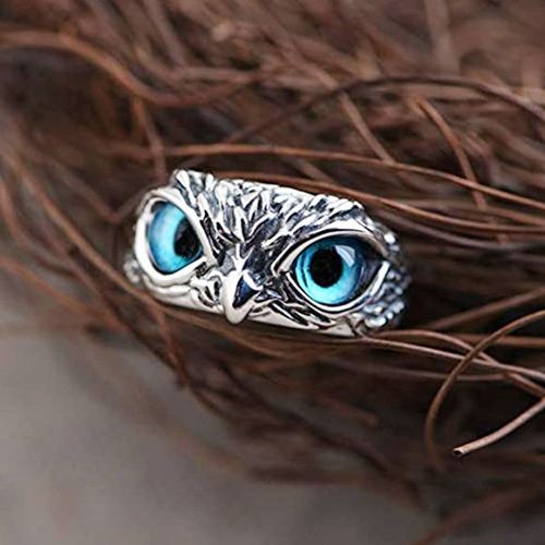 Bague En Forme De Hibou Pour Hommes Et Femmes, Bijou Vintage, Mignon, Design Simple, Couleur Argent, Fiançailles, Mariage, Cadeaux