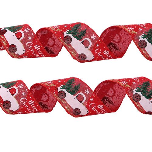 Nouvelles Décorations De Noël, 1 Pièce, Ruban Rouge, Décoration D'Arbre De Noël, Ruban D'Impression De Voiture, Décorations De Noël