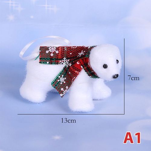 Sapin De Noël En Peluche, 1 Pièce, Mini Ours Blanc, Joli Ornement De Maison, Cadeau De Noël