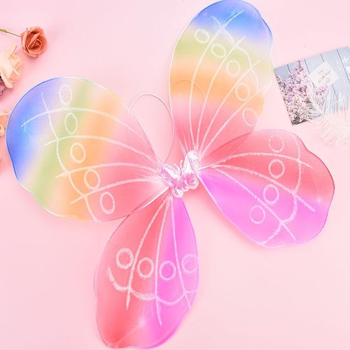 Ailes De Papillon Élégantes Pour Filles, 1 Pièce, Décoration De Bricolage, Arc-En-Ciel, Déguisement De Fête D'Anniversaire Pour Enfants