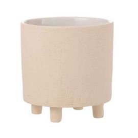 Paris Prix - Cache-Pot Déco En Céramique "Sable" 20cm Beige