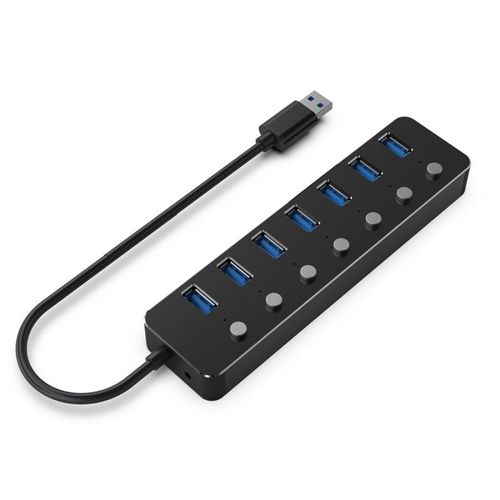 Gembird Uhb-u3p7p-01 7-port Usb 3.1 (gen 1) Hub With Switches Black