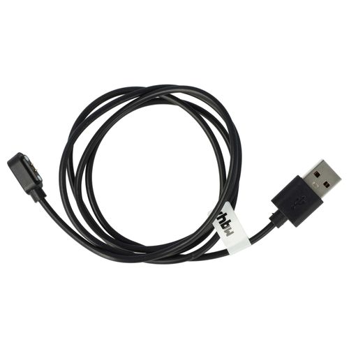 Vhbw Câble Usb Compatible Avec Willful Id205u, Ip68, Sw01, Sw021, Sw023, Sw025 Smartwatch, Montre De Fitness - Station De Charge, Noir, 100 Cm