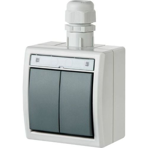 Elektro-Plast TWO WAY SWITCH AQUANT IP65 (1202-65), Bouton + interrupteur, Blanc