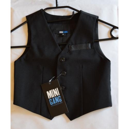 Gilet De Cérémonie Noir 3 Ans - Mini Gang