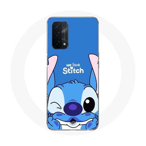 Coque Pour Oppo A54 5g Stitch Mignon Fond Bleu