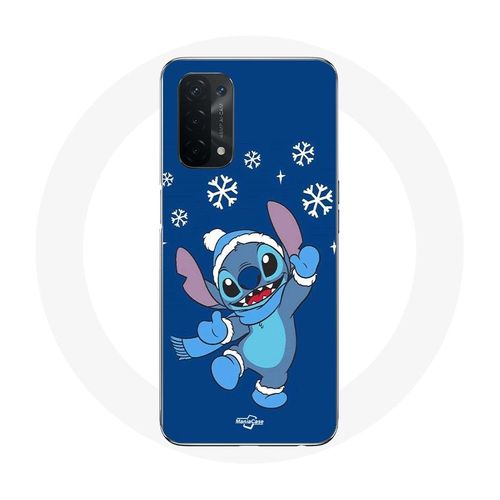 Coque Pour Oppo A54 5g Stitch Neige Noël Bleu