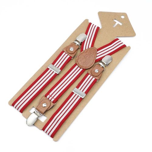 Porte-Jarretelles En Cuir Élastique Pour Enfants,Haute Qualité,Couleur Unie,Rayé,Rouge,Bleu Marine,Bretelles Réglables,Accessoires Scolaires Pour Enfants