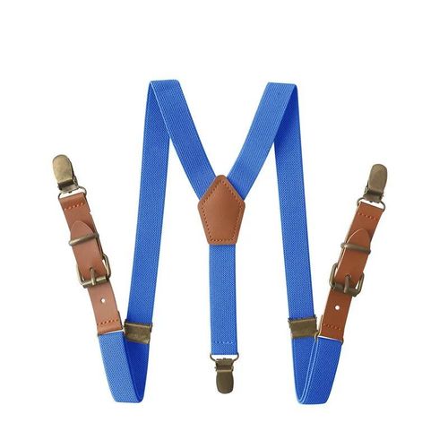 3 Clips En Alliage De Cuir Marron Vintage Pour Enfants,Porte-Anneau Vintage Décontracté,Bretelles,Pantalon De Style Occidental Pour Garçons