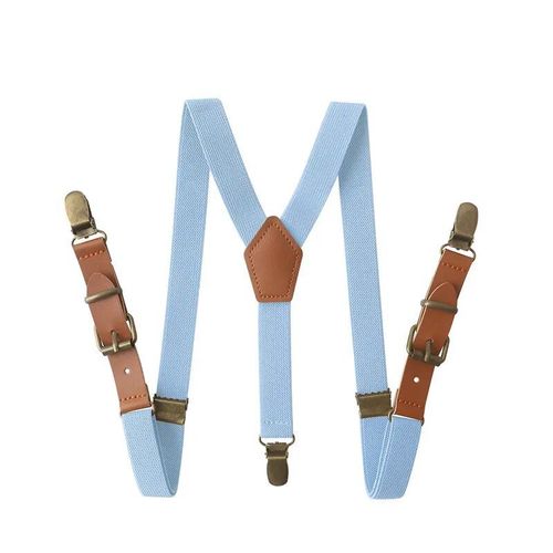 3 Clips En Alliage De Cuir Marron Vintage Pour Enfants,Porte-Anneau Vintage Décontracté,Bretelles,Pantalon De Style Occidental Pour Garçons