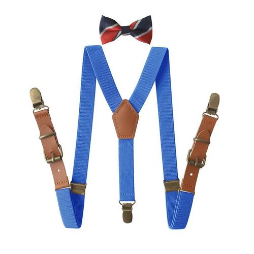 3 Clips En Alliage De Cuir Marron Vintage Pour Enfants,Porte-Anneau Vintage Décontracté,Bretelles,Pantalon De Style Occidental Pour Garçons