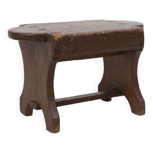 Tabouret Bas Rustique Franais En Bois Peint Vers 1900 Marron