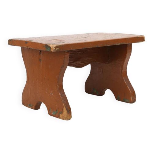 Tabouret Daposglise Bas Rustique Franais En Bois Peint En Terre Cuite Vers 1900 Marron