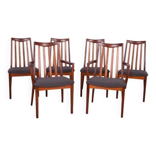 Chaises De Salle  Manger En Teck Et Tissu Du Milieu Du Sicle Par Leslie Dandy Pour Gplan Annes 1960 Lot De 6 Noir