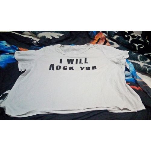 Tshirt Blanc Kiabi I Will Rock You Taille 58-60 ..
