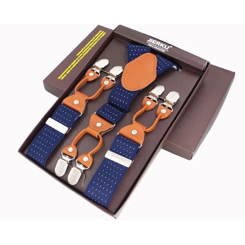 Jierku-Bretelles Pour Homme Avec Boîte À Documents,6 Clips,3.5x120cm,Mode,Cadeau Père/Mari,Jk6c01