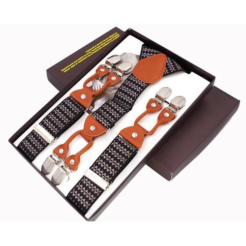 Jierku-Bretelles Pour Homme Avec Boîte À Documents,6 Clips,3.5x120cm,Mode,Cadeau Père/Mari,Jk6c01