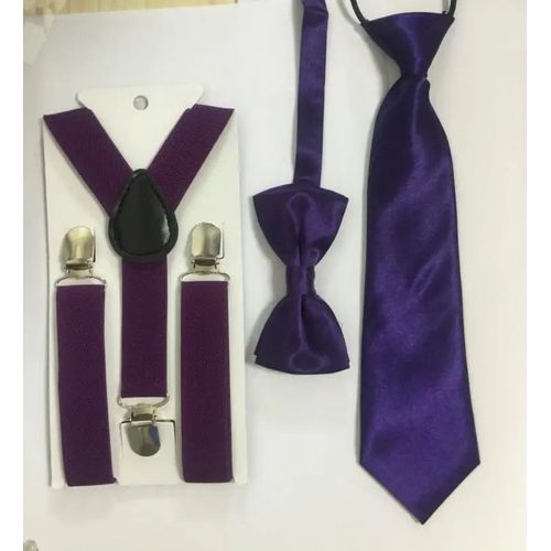 Ensemble N?ud Papillon Et Porte-Jarretelles Pour Bébé Garçon,Cravates Pour Documents Solides,N?uds Papillon Pour Fête,Mariage,École,Violet,Haute Qualité,3 Pièces