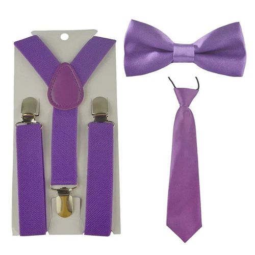 Ensemble N?ud Papillon Et Porte-Jarretelles Pour Bébé Garçon,Cravates Pour Documents Solides,N?uds Papillon Pour Fête,Mariage,École,Violet,Haute Qualité,3 Pièces