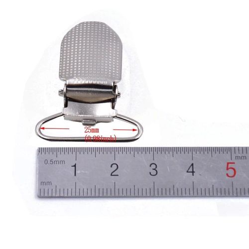 Attache-Tétine En Métal Argenté,5 Pièces/Lot,Clips De Porte-Jarretelles Rond En Plastique,Accessoires De Bricolage 20 25 35mm