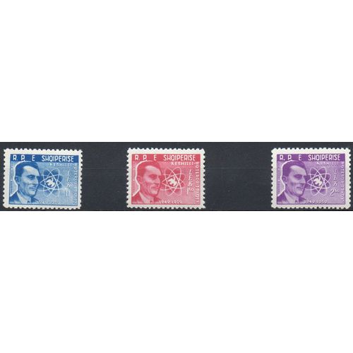 Albanie Timbres Pierre Joliot-Curie 1956