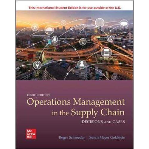 Ise Operations Management In The Supply Chain: Decisions & Cases