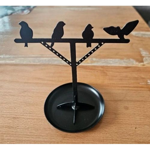 Porte bijoux noir oiseaux - 15cm
