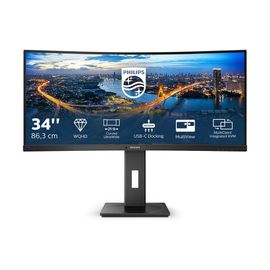 Philips B Line 346B1C - Écran LED - incurvé - 34" - 3440 x 1440 UWQHD @ 100 Hz - VA - 300 cd/m² - 3000:1 - 5 ms - HDMI, DisplayPort, USB-C - haut-parleurs - texture noire
