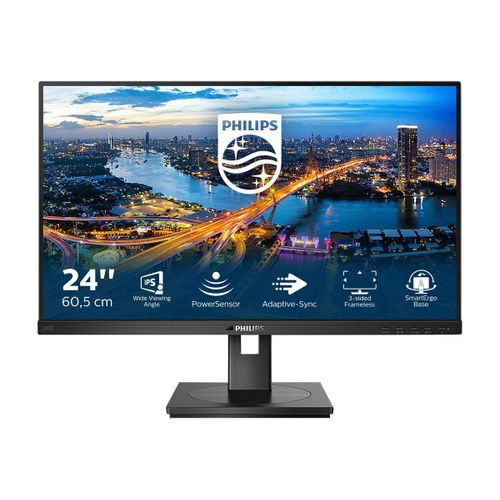 Philips B Line 242B1 - Écran LED - 24" - 1920 x 1080 Full HD (1080p) @ 75 Hz - IPS - 250 cd/m² - 1000:1 - 4 ms - HDMI, DVI-D, VGA, DisplayPort - haut-parleurs - texture noire