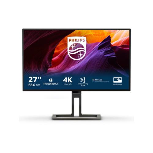 Philips Brilliance 7000 27B1U7903 - Écran LED - 27" - 3840 x 2160 4K @ 75 Hz - IPS - 1400 cd/m² - 1300:1 - DisplayHDR 1400 - 4 ms - Thunderbolt 4, 2xHDMI, DisplayPort - haut-parleurs - noir