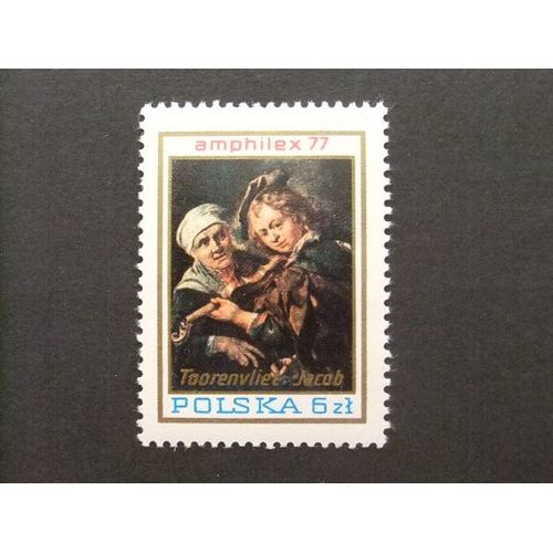 Pologne Polska 1977 Tableau De Jacob Toorenvliet Amphilex 77 Yvert Bloc 74 ** Timbre De Feuille
