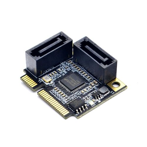 Convertisseur De Carte D'extension De Disque Dur, 2 Ports Mini Pci-E Pci Express Vers Sata 3.0, Câble Sata Pour Ordinateur, Pc, Cartes Sata
