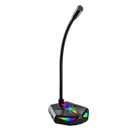 Microphone Audio Professionnel Usb Rvb, Lumineux, Tuyau Réglable À 360 °, Voix Omnidirectionnelle Pour Ordinateur Pc