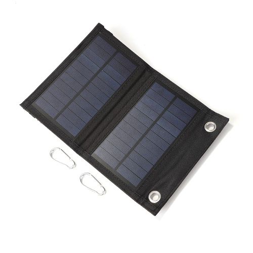 Chargeur De Batterie Solaire Pliable 5v 6w, Batterie Étanche, Usb, Panneaux Solaires Portables, Téléphone Portable, Mousqueton D'extérieur