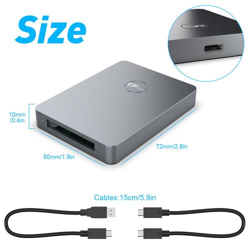 adaptateur USB 3.1 Gen 2 pour lecteur de cartes mémoire, 10Gbps, CFexpress, Thunderbolt, 3 ports de connexion, compatible avec Android/Windows/Mac OS