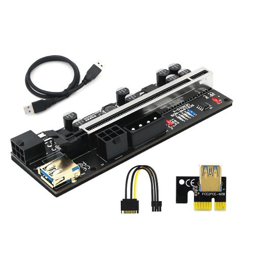 câble USB 3.0 PCI-E Riser VER010-X Express, pour extension de carte vidéo X16 6P vers câble SATA, carte PCI-E Riser pour le minage
