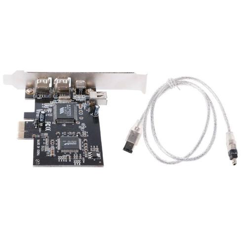 Adaptateur de carte Firewire, PCI-e 1X IEEE 1394A, 4 ports (3 + 1), 6 à 4 broches, pour ordinateur de bureau