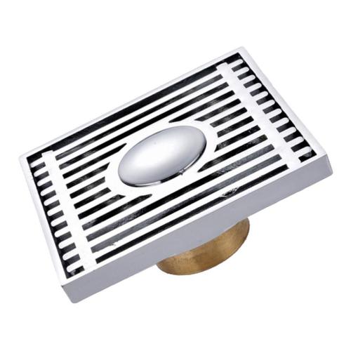 Siphon de Sol en Acier Inoxydable Épais Drain de Douche Carré Anti-odeur pour Salle de Bain 10x10cm Argent 2